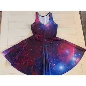 BlackMilk Reversible Skater Dress - Galaxy Purple
